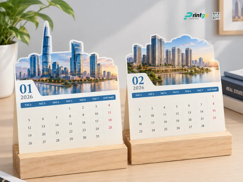 Mẫu lịch Tết bất động sản mới lạ