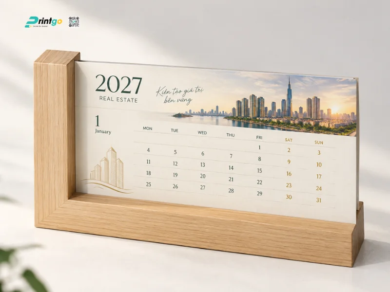 Mẫu lịch Tết bất động sản sáng tạo