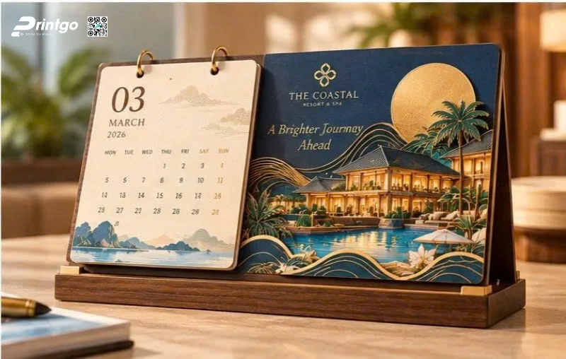 Mẫu lịch Tết thiết kế đặc biệt ngành nhà hàng khách sạn