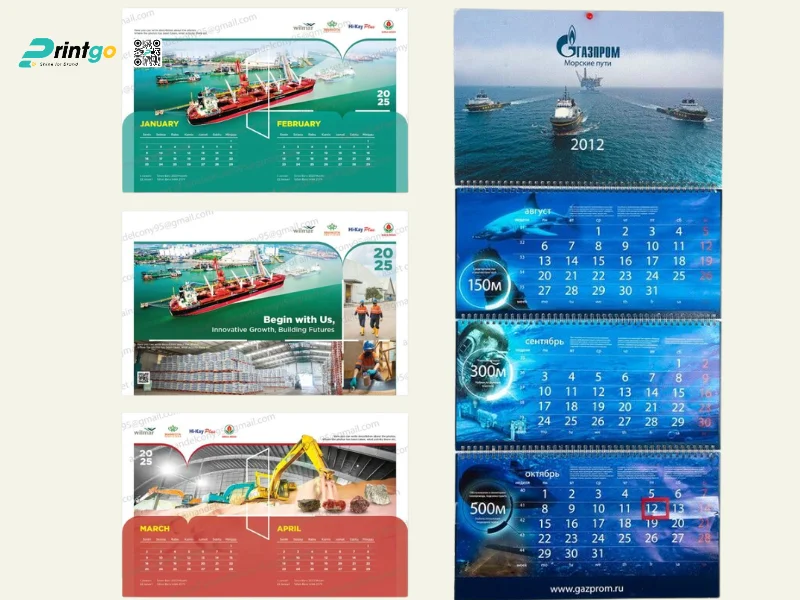 Lịch treo tường ngành thủy sản thiết kế ấn tượng