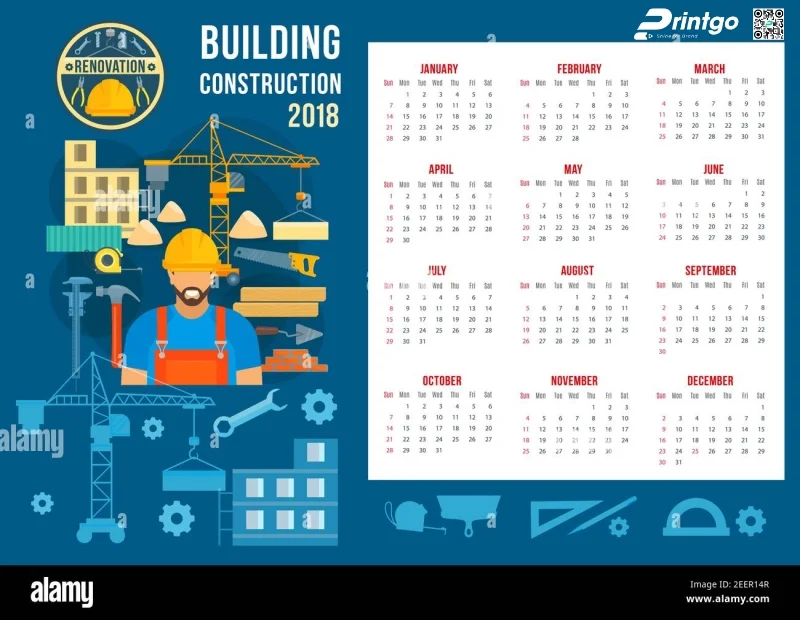 Gợi ý 20+ thiết kế lịch Tết ngành xây dựng đẹp