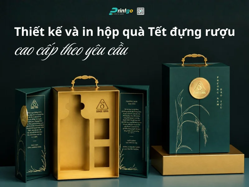 Thiết kế và in hộp quà Tết đựng rượu cao cấp theo yêu cầu - Trao tinh tế, gửi trọn thành ý