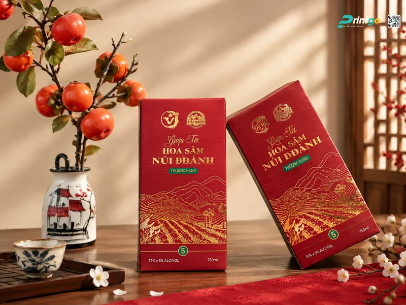 Hộp quà tết rượu cao cấp theo yêu cầu hiện đại, đơn giản
