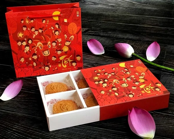 Hộp giấy đựng 4 bánh trung thu