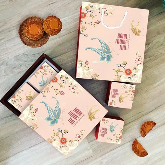 Hộp giấy đựng 4 bánh Trung thu 