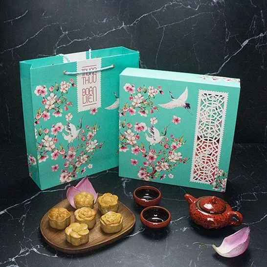 Hộp giấy đựng 4 bánh Trung thu 