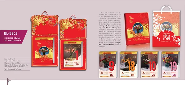 Lịch Block cực đại Tết vàng Xuân ngọc