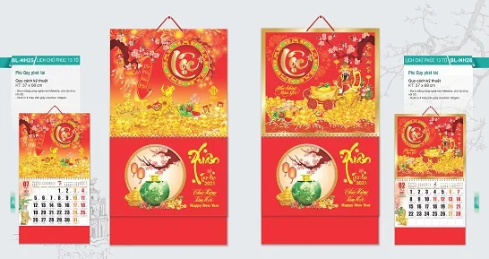 Mẫu lịch bloc chữ 
