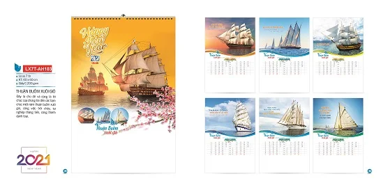Mẫu lịch treo tường 7 tờ LX7T-AH103
