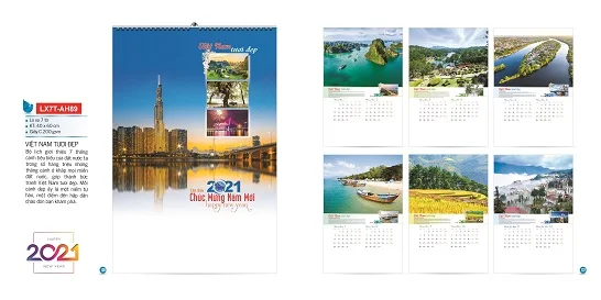 Mẫu lịch treo tường 7 tờ LX7T-AH89