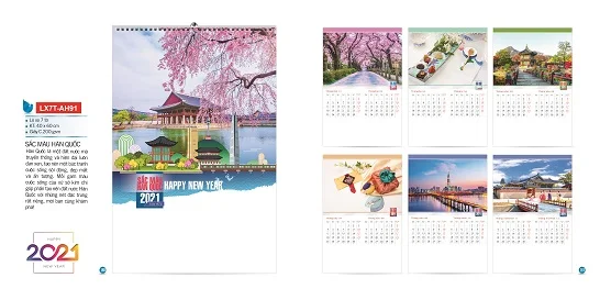 Mẫu lịch treo tường 7 tờ LX7T-AH91