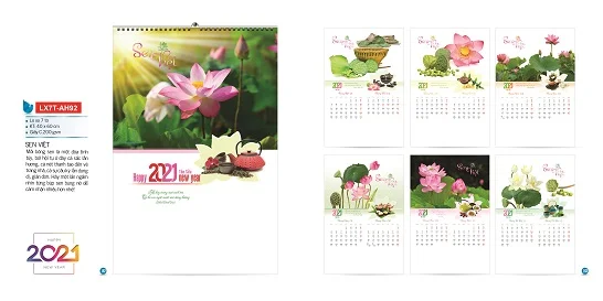 Mẫu lịch treo tường 7 tờ LX7T-AH92