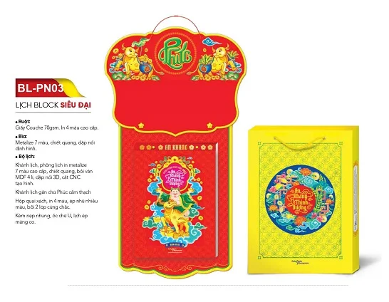 Mẫu lịch bloc siêu đại BL-PN03 Mẫu lịch bloc siêu đại BL-PN03