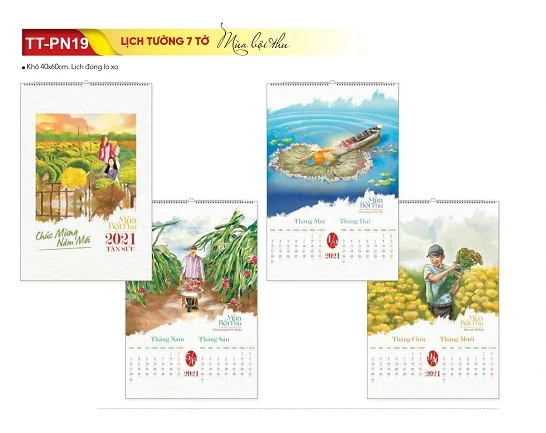 Mẫu lịch treo tường 7 tờ TT-PN19 Mẫu lịch treo tường 7 tờ TT-PN19