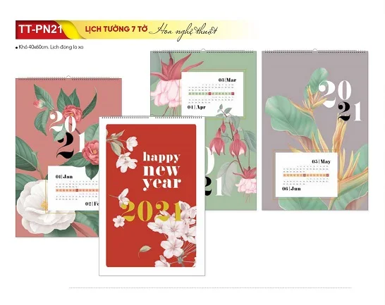 Mẫu lịch treo tường 7 tờ TT-PN21 Mẫu lịch treo tường 7 tờ TT-PN21