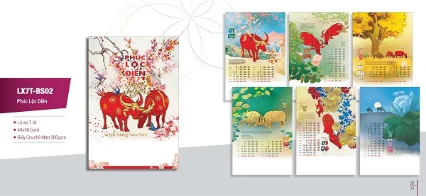 Lịch lò xo 7 tờ Phúc Lộc Điền