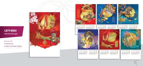 Lịch lò xo 7 tờ Vinh Hoa Phú Quý