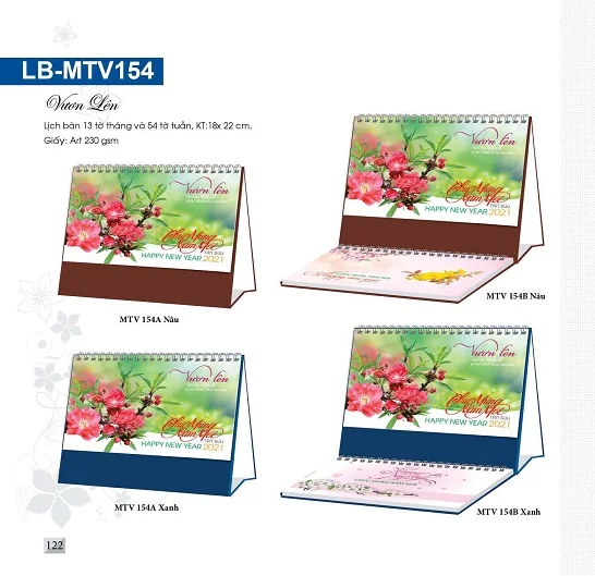 Mẫu lịch để bàn LB-MTV154 Mẫu lịch để bàn LB-MTV154