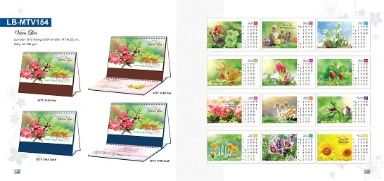 Mẫu lịch để bàn LB-MTV154 Mẫu lịch để bàn LB-MTV154