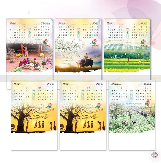 Mẫu lịch treo tường 7 tờ TT-AC07 Mẫu lịch treo tường 7 tờ TT-AC07