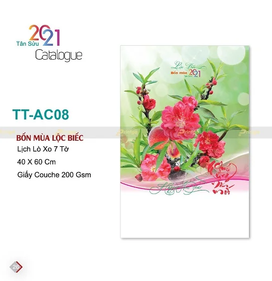 Lịch treo tường 7 tờ “Bốn mùa lộc biếc”