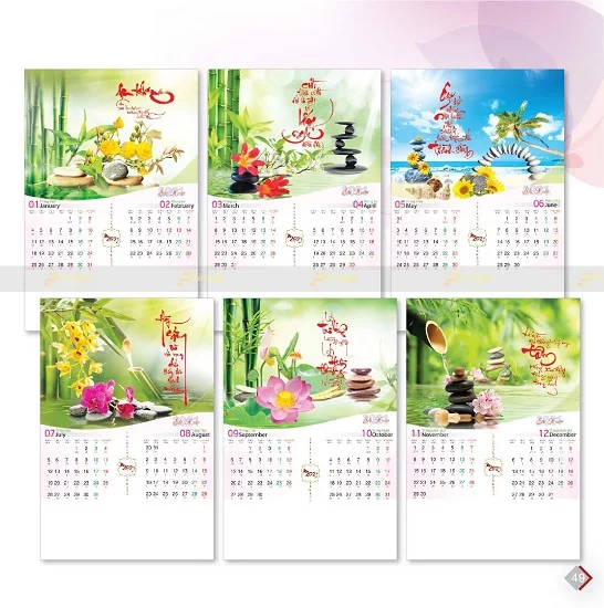 Mẫu lịch treo tường 7 tờ TT-AC19 Mẫu lịch treo tường 7 tờ TT-AC19