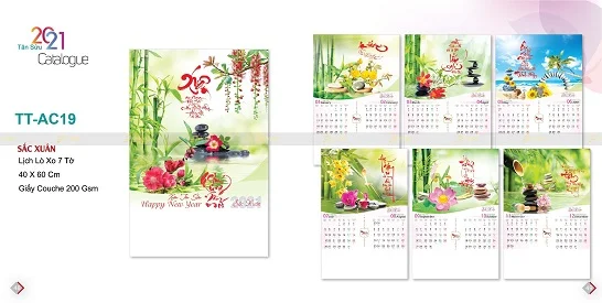 Mẫu lịch treo tường 7 tờ TT-AC19 Mẫu lịch treo tường 7 tờ TT-AC19