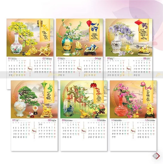 Mẫu lịch treo tường 7 tờ TT-AC21 Mẫu lịch treo tường 7 tờ TT-AC21