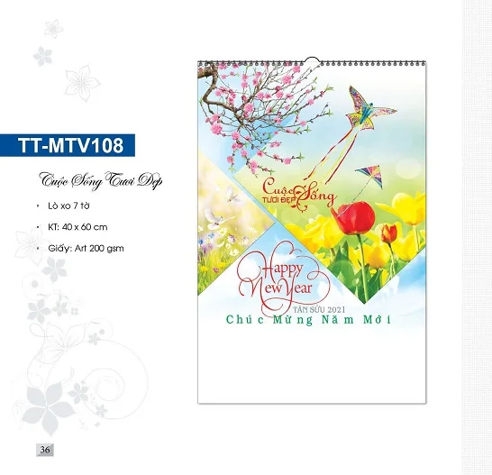 Lịch treo tường 7 tờ “Cuộc sống tươi đẹp”