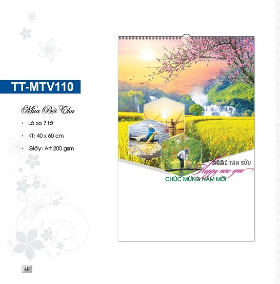 Lịch treo tường 7 tờ “Mùa bội thu”