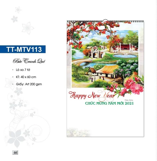 Lịch treo tường 7 tờ “Bức tranh quê”