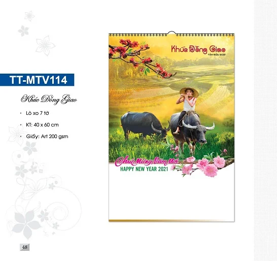 Lịch treo tường 7 tờ “Khúc đồng giao”