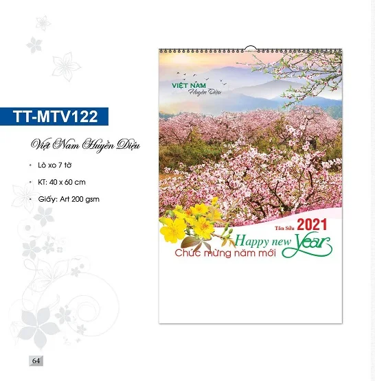 Lịch treo tường 7 tờ “Việt Nam huyền diệu”