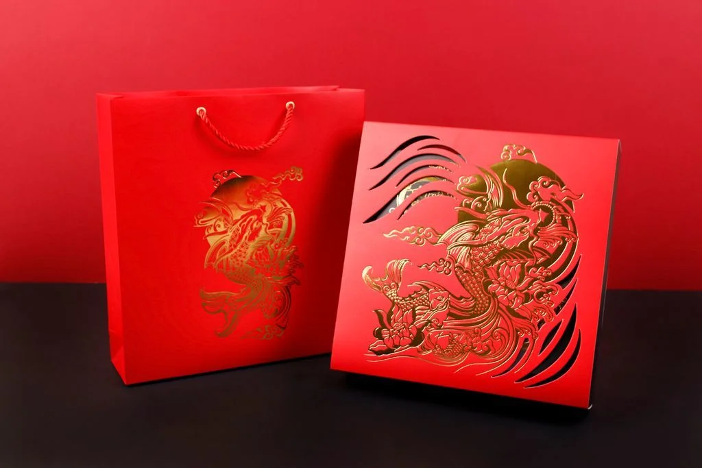 In hộp bánh trung thu giấy Ivory hộp bao diêm 4 bánh