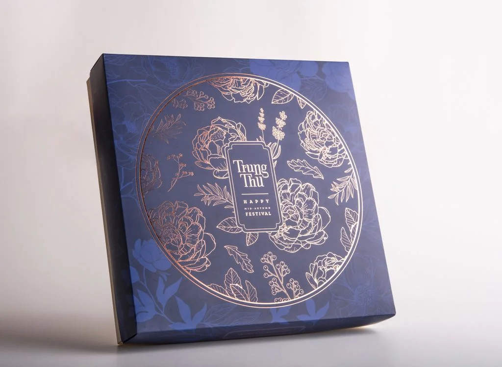 In hộp bánh trung thu giấy Ivory hộp bao diêm 4 bánh