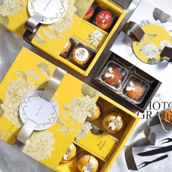 In hộp bánh trung thu giấy Ivory hộp bao diêm 4 bánh