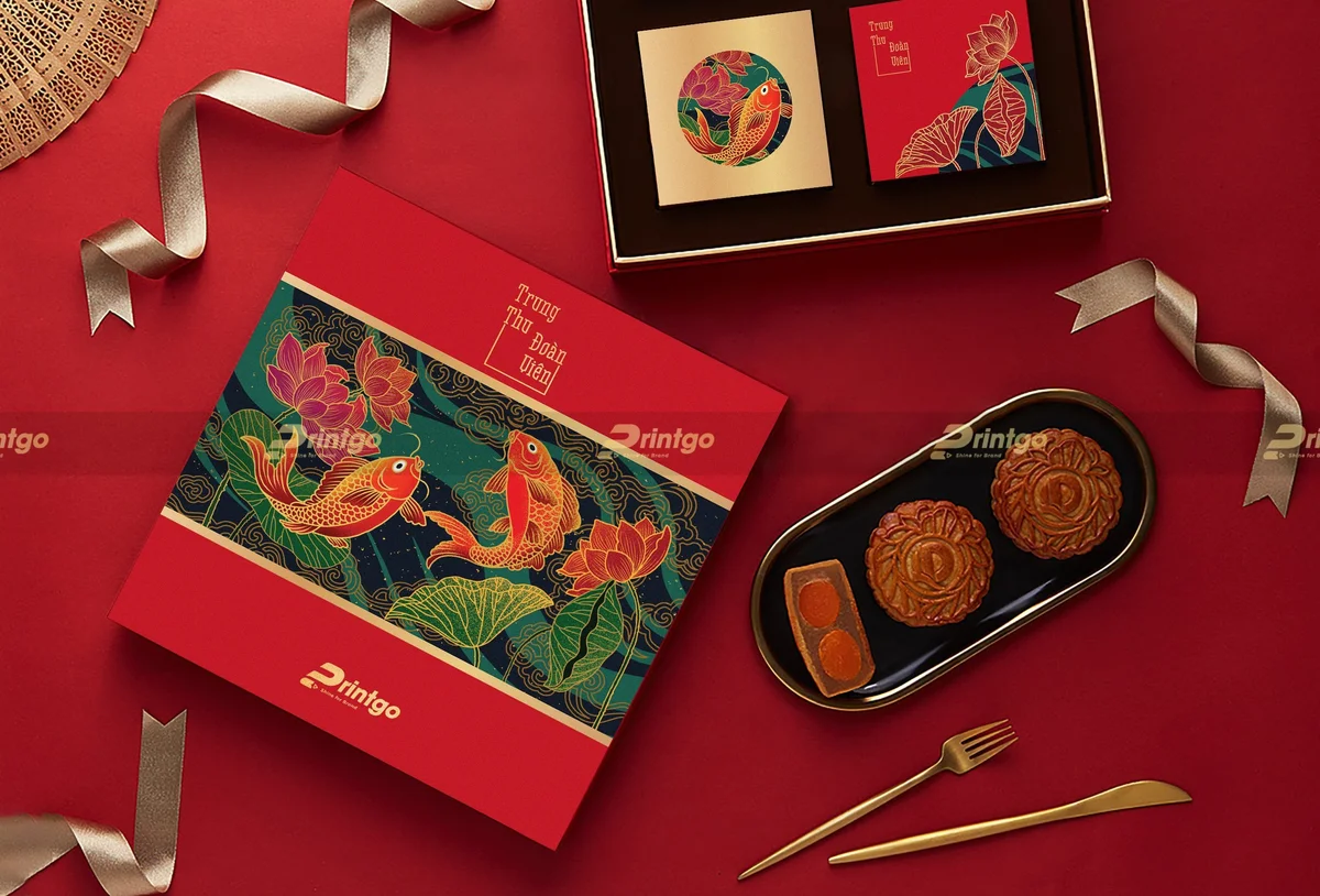 In hộp bánh Trung thu Song Ngư Quần Hội