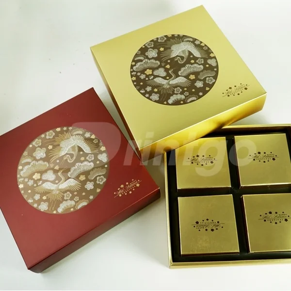 In hộp bánh trung thu 4 bánh Metalize hiện đại