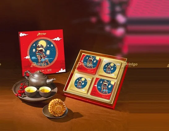 In hộp bánh Trung thu Múa Lân 4 bánh