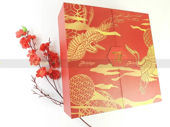 In hộp quà tết Song Hạc