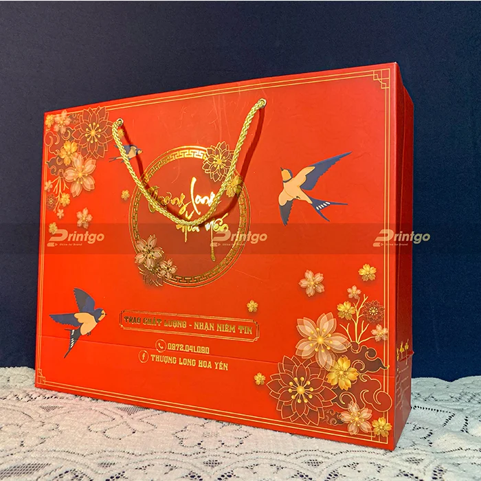 In túi giấy đựng yến sào Thượng Long Hoa Yến