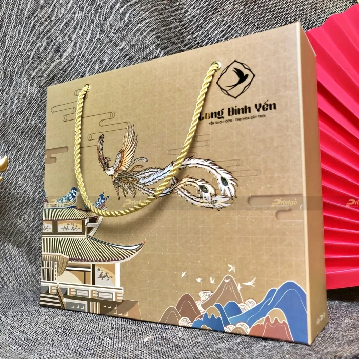 In hộp đựng 6 hũ yến chưng Long Đỉnh Yến