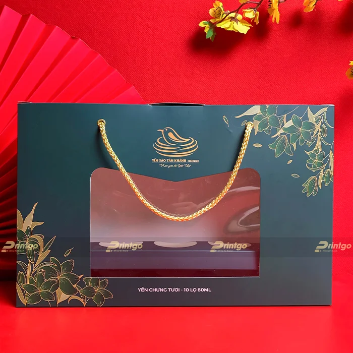In hộp đựng 10 hũ yến chưng Tân Khánh