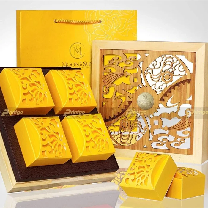 In hộp gỗ đựng bánh trung thu