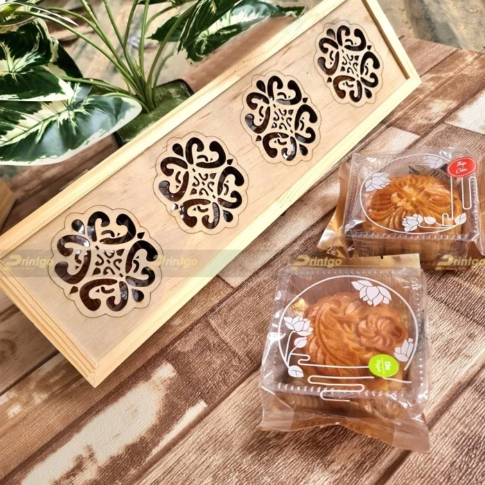 In hộp gỗ đựng bánh trung thu