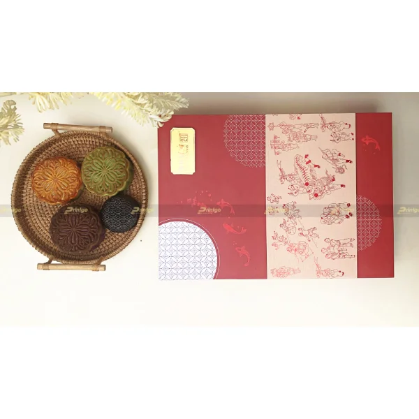 In hộp bánh trung thu Như Ý đỏ 6 bánh 