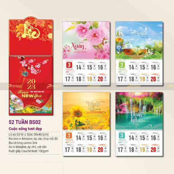In lịch 52 tuần Cuộc sống tươi đẹp 