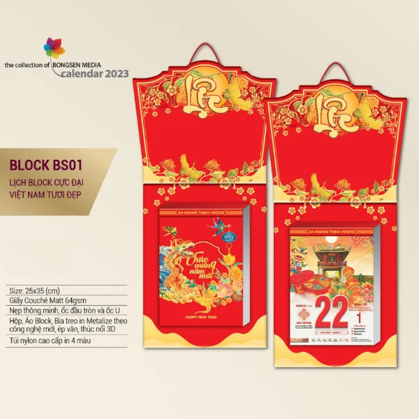 In lịch block cực đại Việt Nam tươi đẹp