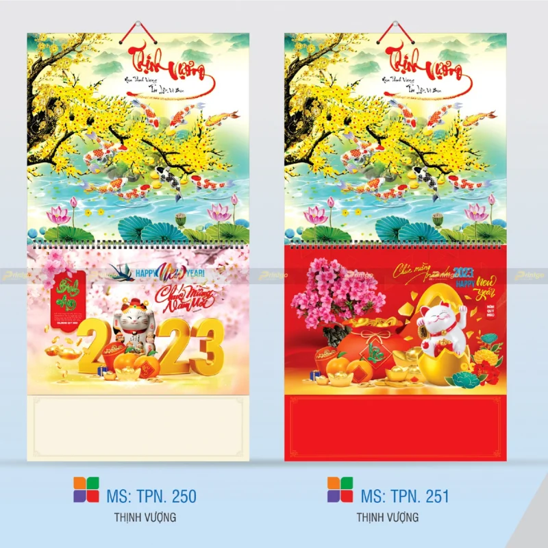 In lịch 13 tờ lò xo Thịnh Vượng