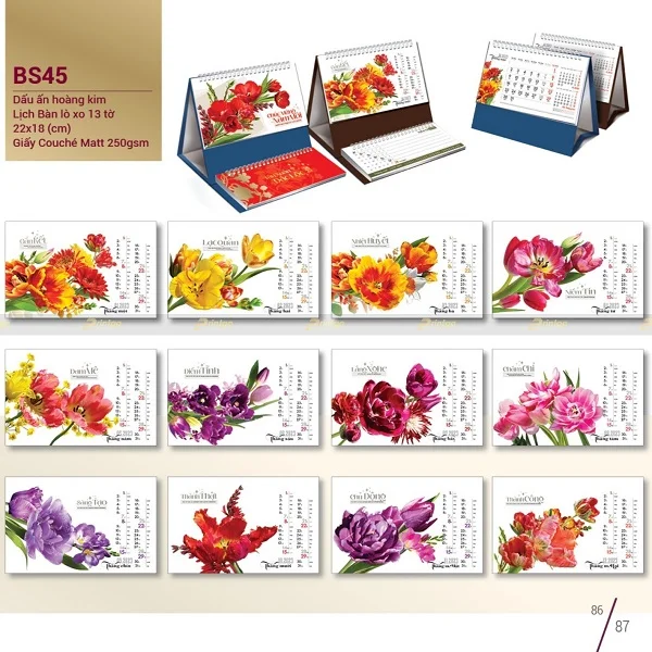 In lịch để bàn Dấu ấn hoàng kim 